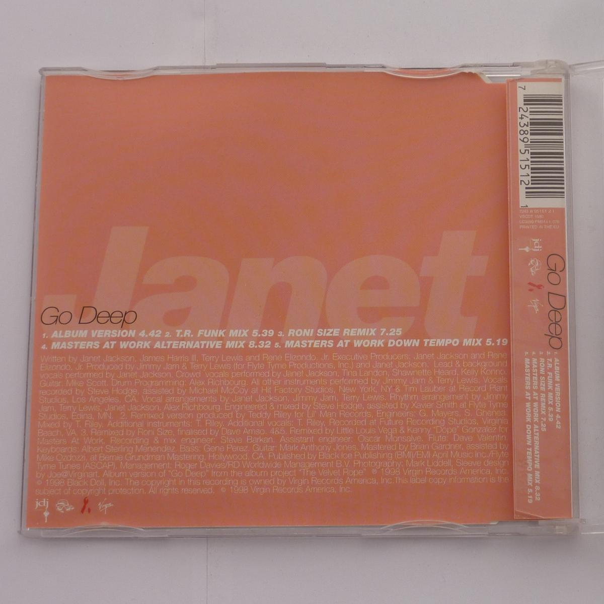 Janet Go Deep CD Single Swindon Pressing