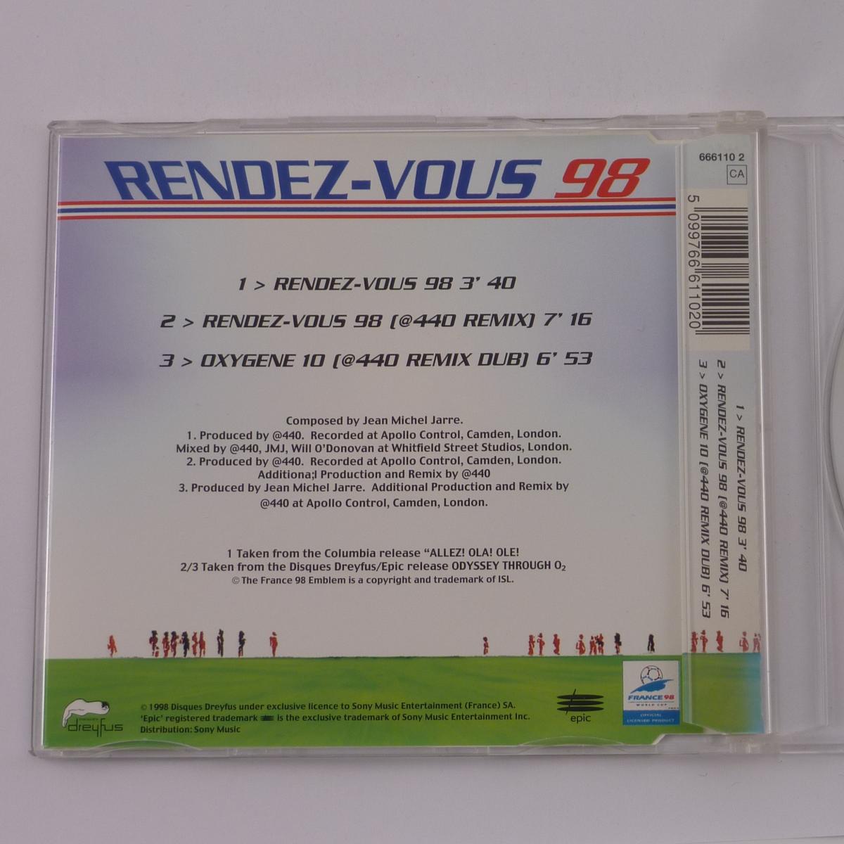 Jean Michel Jarre & Apollo Four Forty Rendez-Vous 98 CD Single