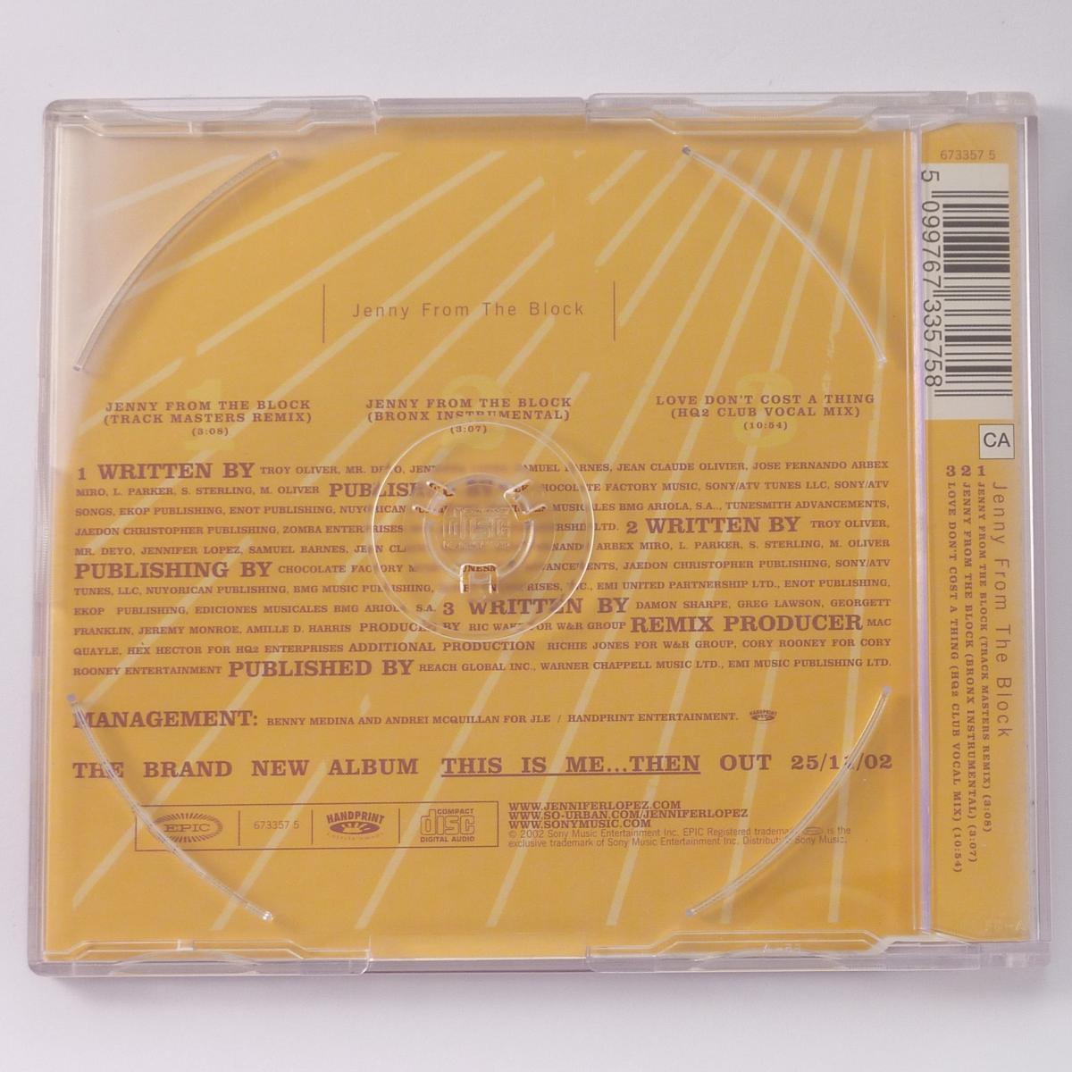 Jennifer Lopez Jenny From The Block CD Single