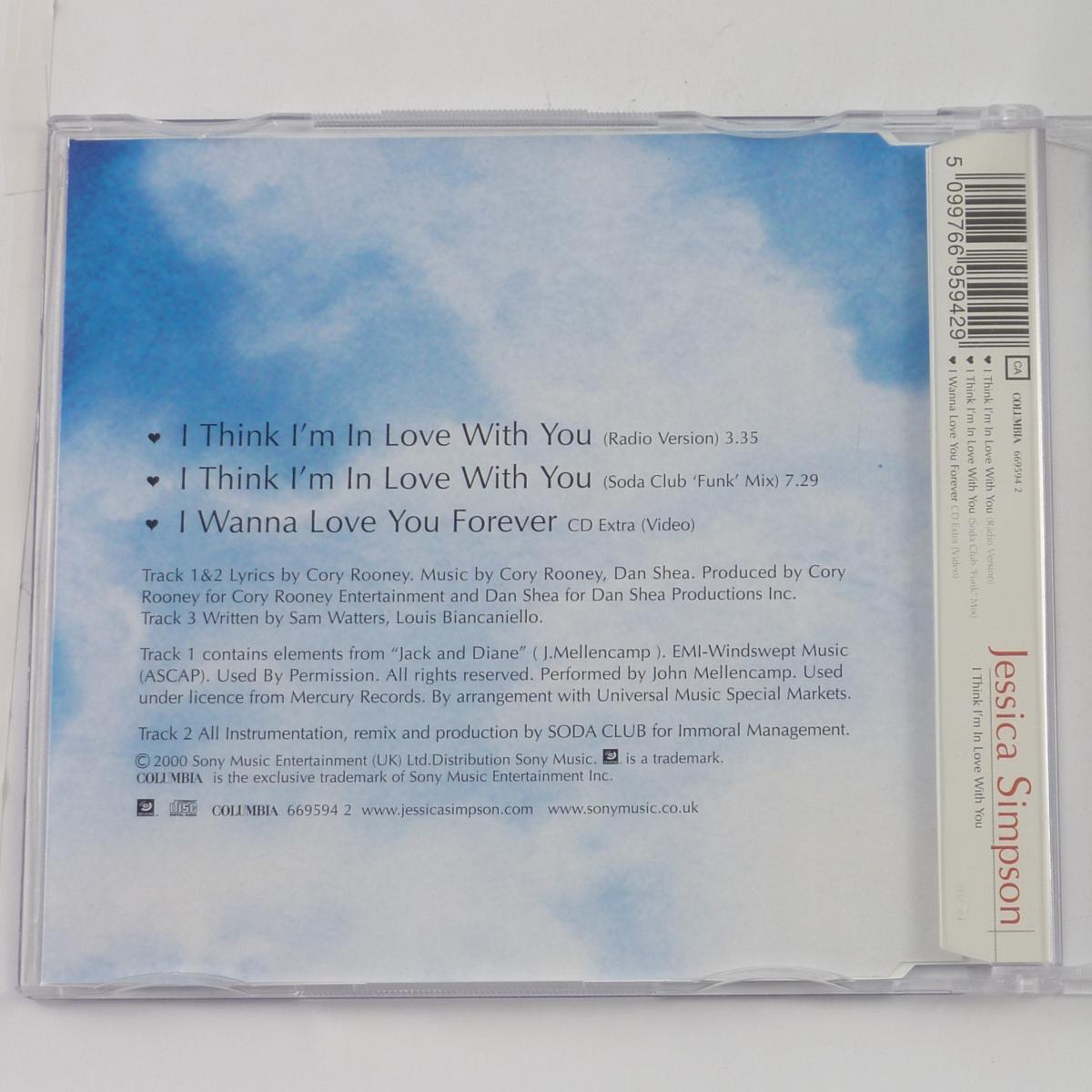 Jessica Simpson I Think I'm In Love With You CD Single Enhanced Stereo