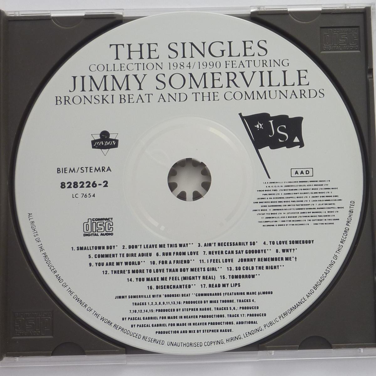 Jimmy Somerville Featuring Bronski Beat And The Communards The Singles Collection 1984/1990 CD Compilation