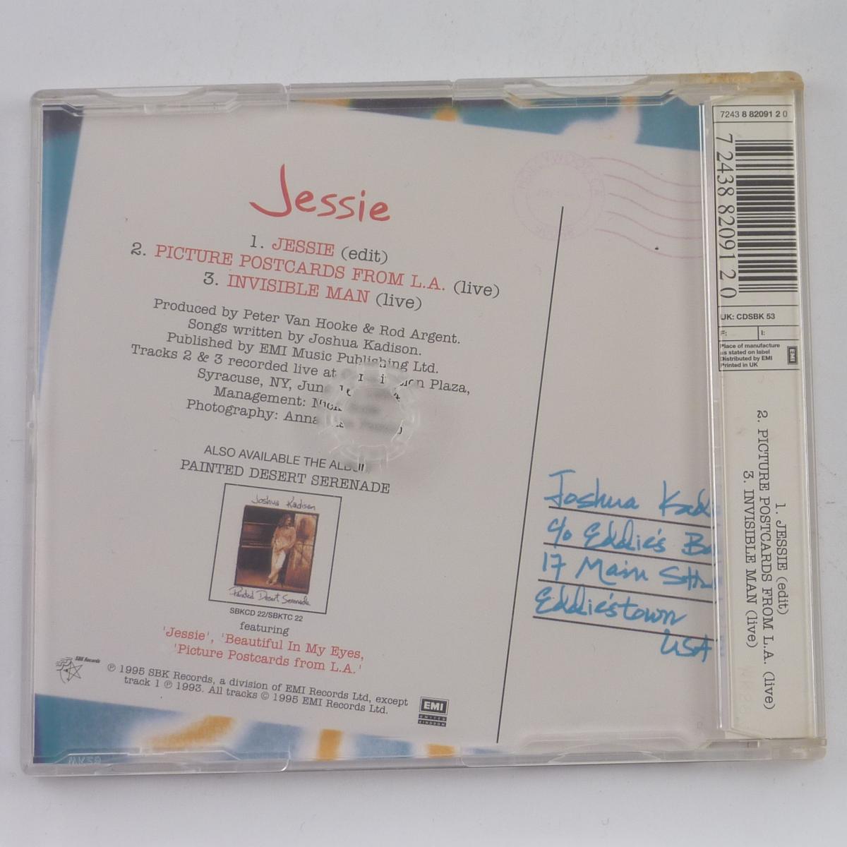 Joshua Kadison Jessie CD Single Reissue Stereo CD2