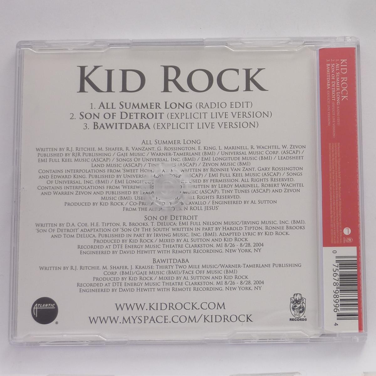 Kid Rock All Summer Long CD Single