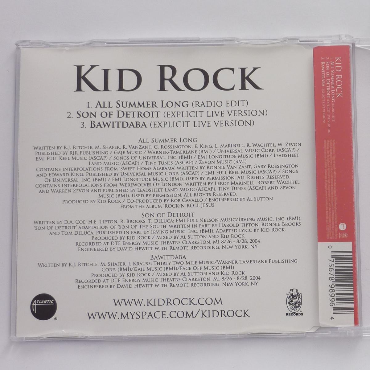 Kid Rock All Summer Long CD Single