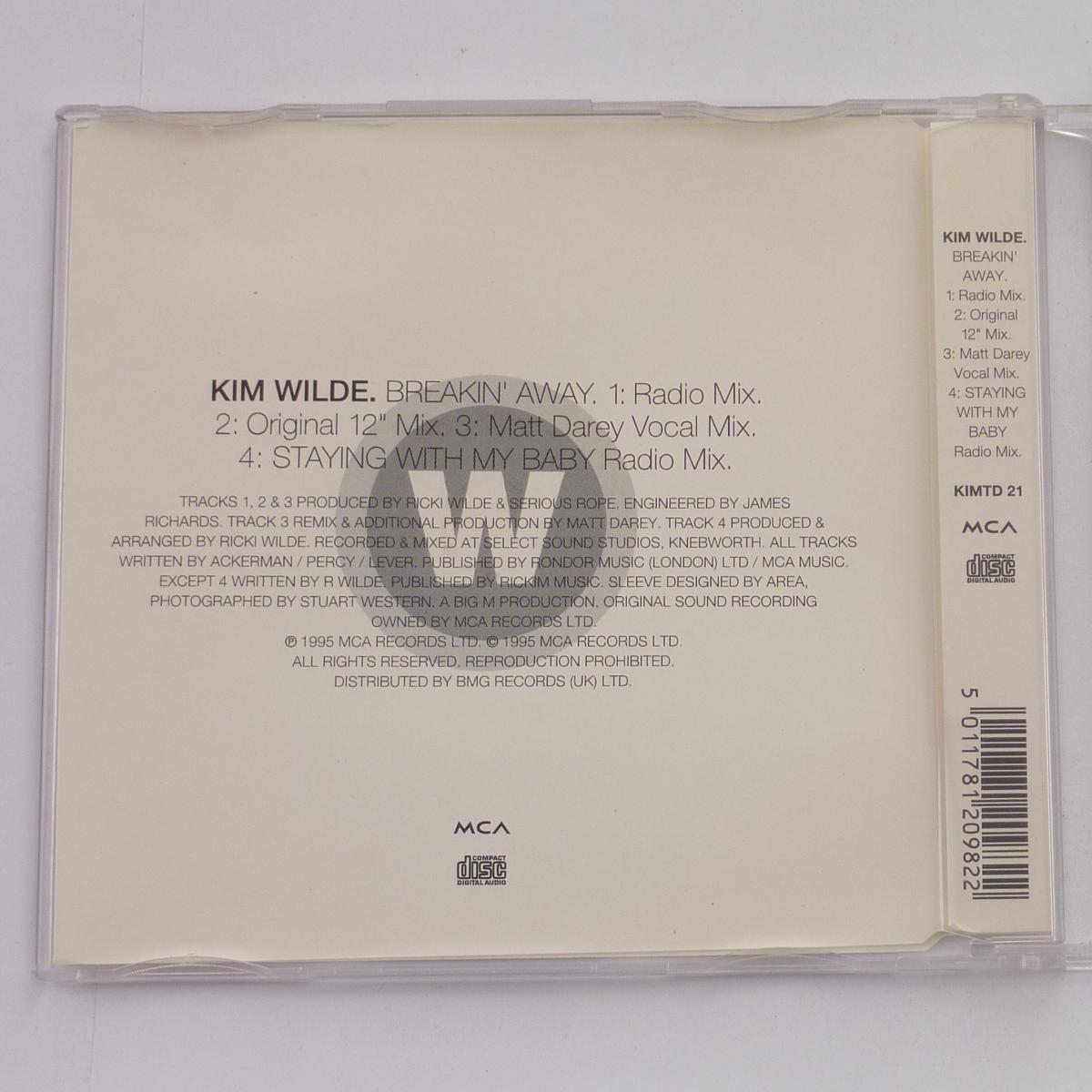 Kim Wilde Breakin' Away CD Single