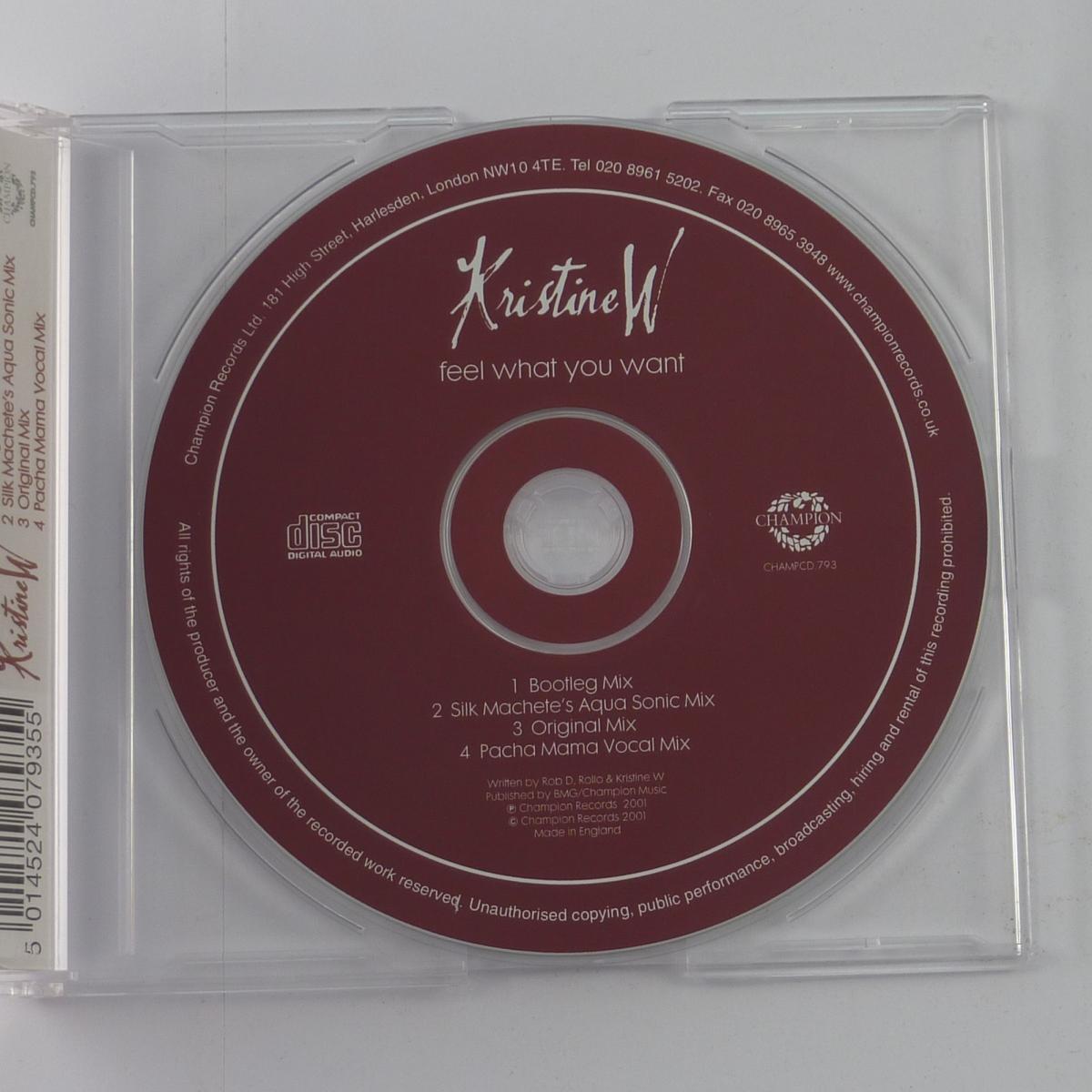 Kristine W Feel What You Want CD Single