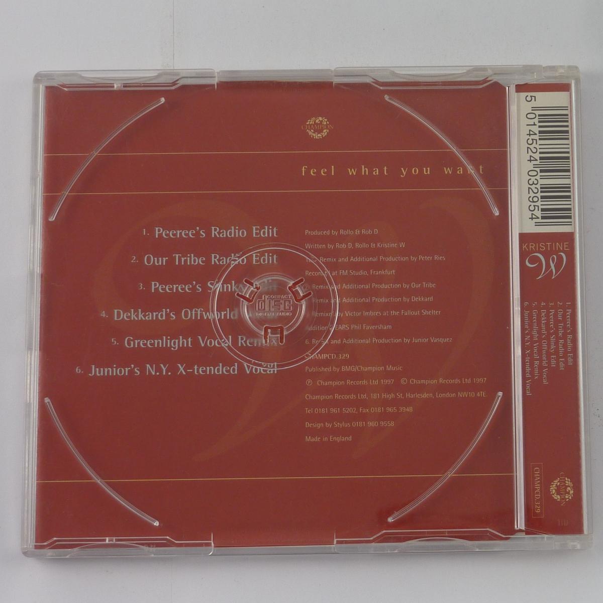 Kristine W Feel What You Want CD Single