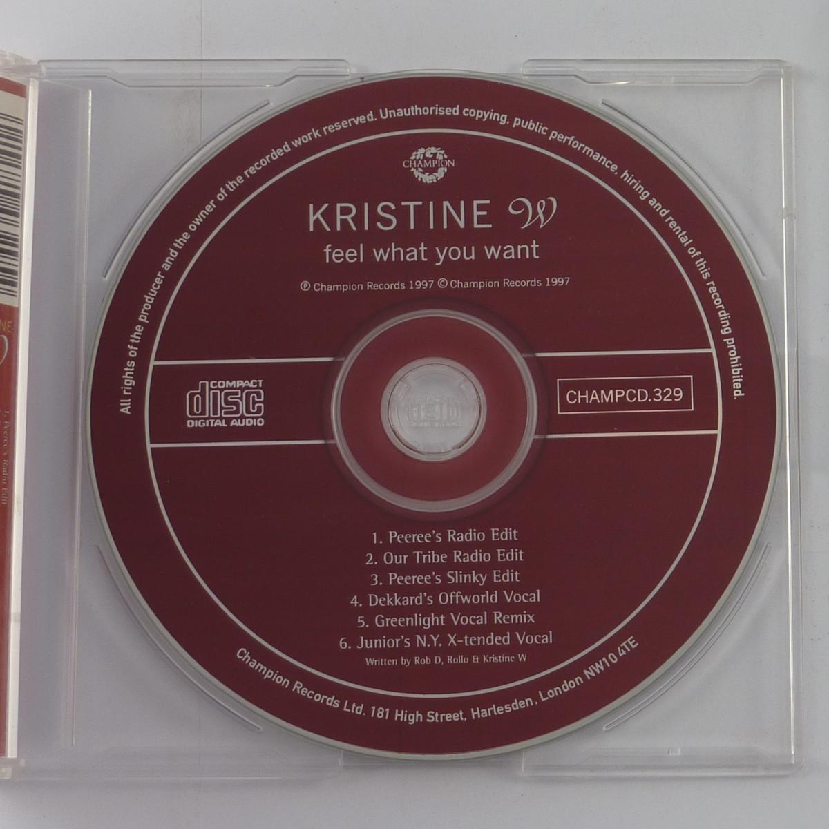 Kristine W Feel What You Want CD Single