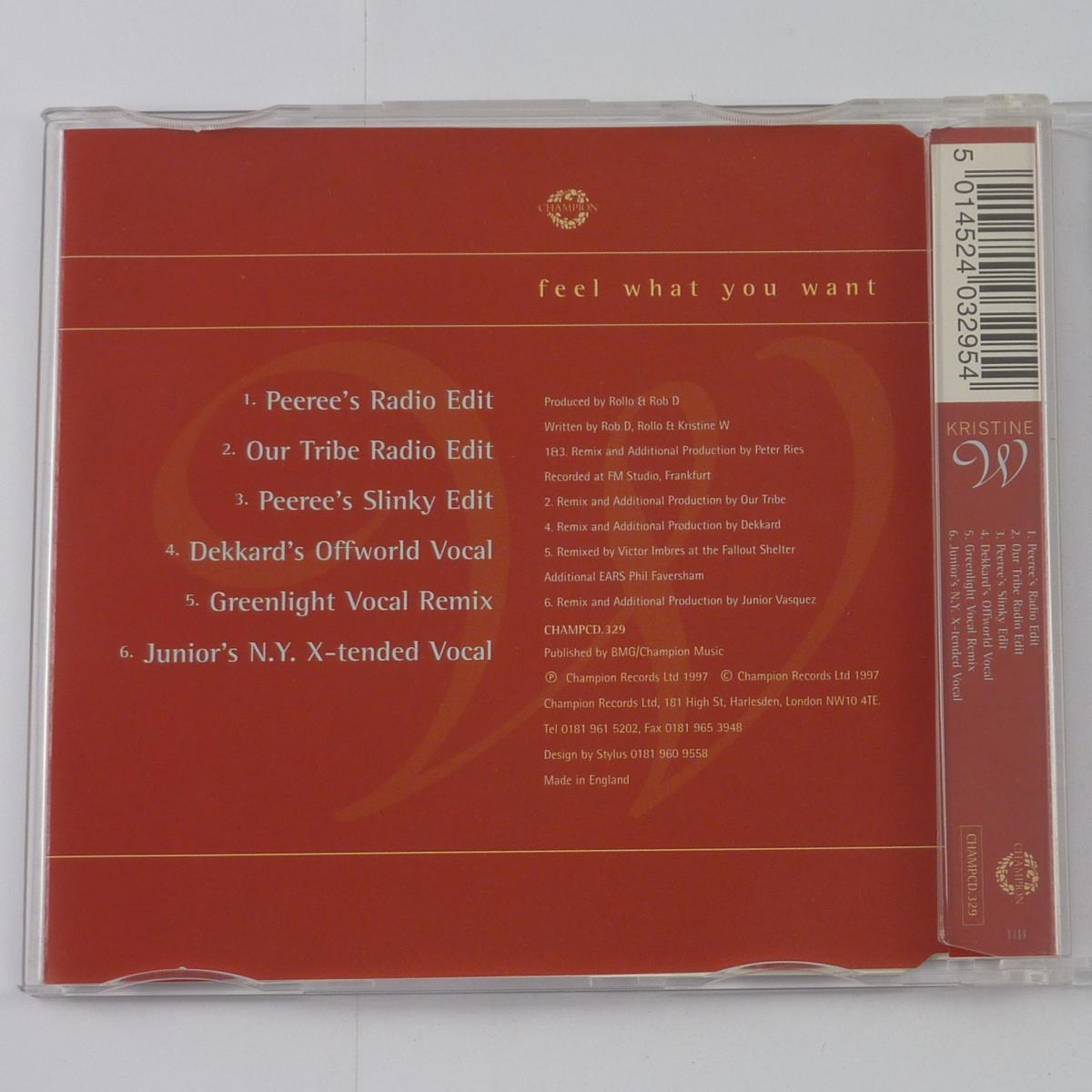 Kristine W Feel What You Want CD Single