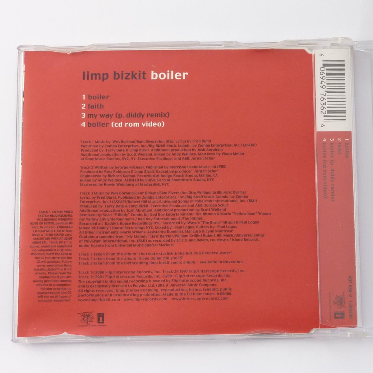 Limp Bizkit Boiler CD Single Enhanced