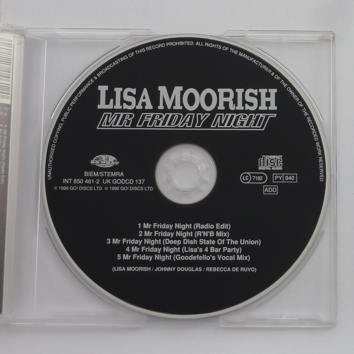 Lisa Moorish Mr Friday Night CD Single