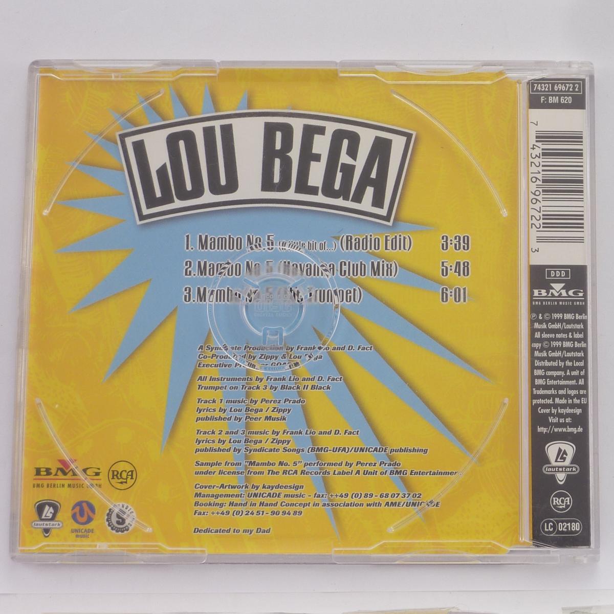 Lou Bega Mambo No. 5 (A Little Bit Of...) CD Single