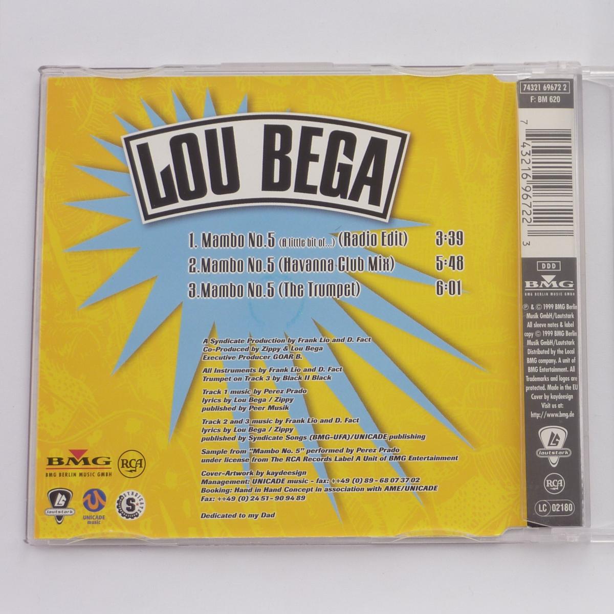 Lou Bega Mambo No. 5 (A Little Bit Of...) CD Single