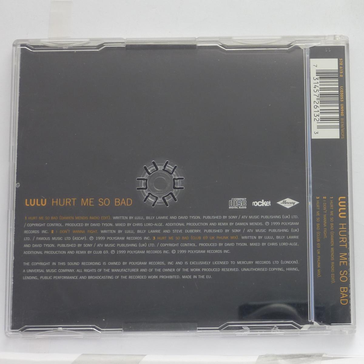 Lulu Hurt Me So Bad CD Single