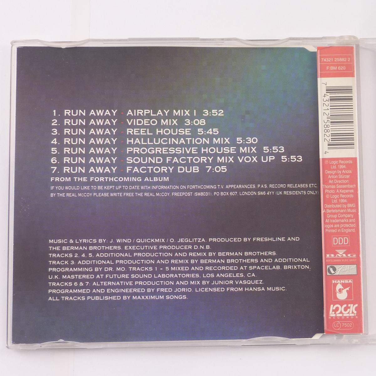 M.C. Sar & The Real McCoy Run Away CD Maxi-Single