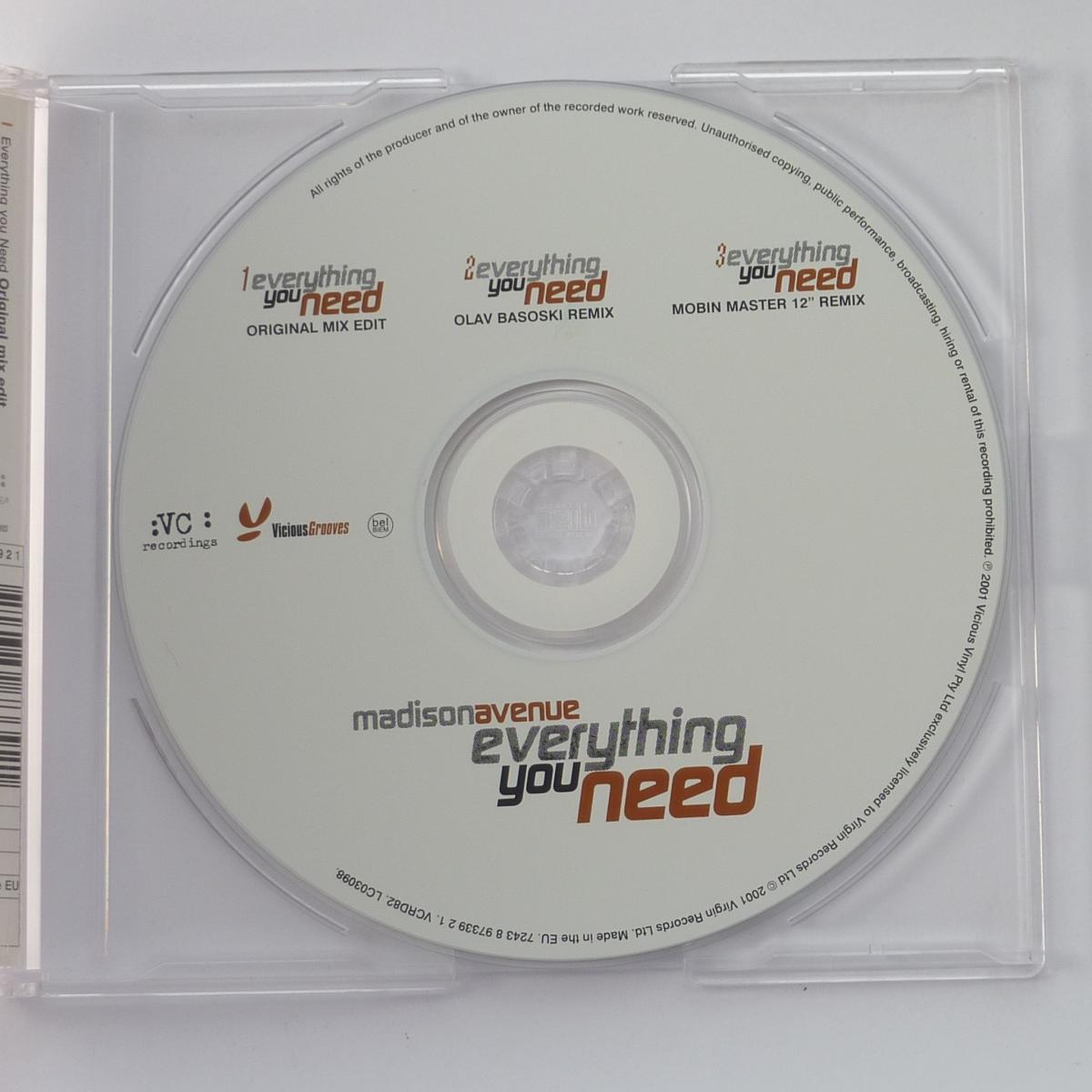 Madison Avenue Everything You Need CD Single