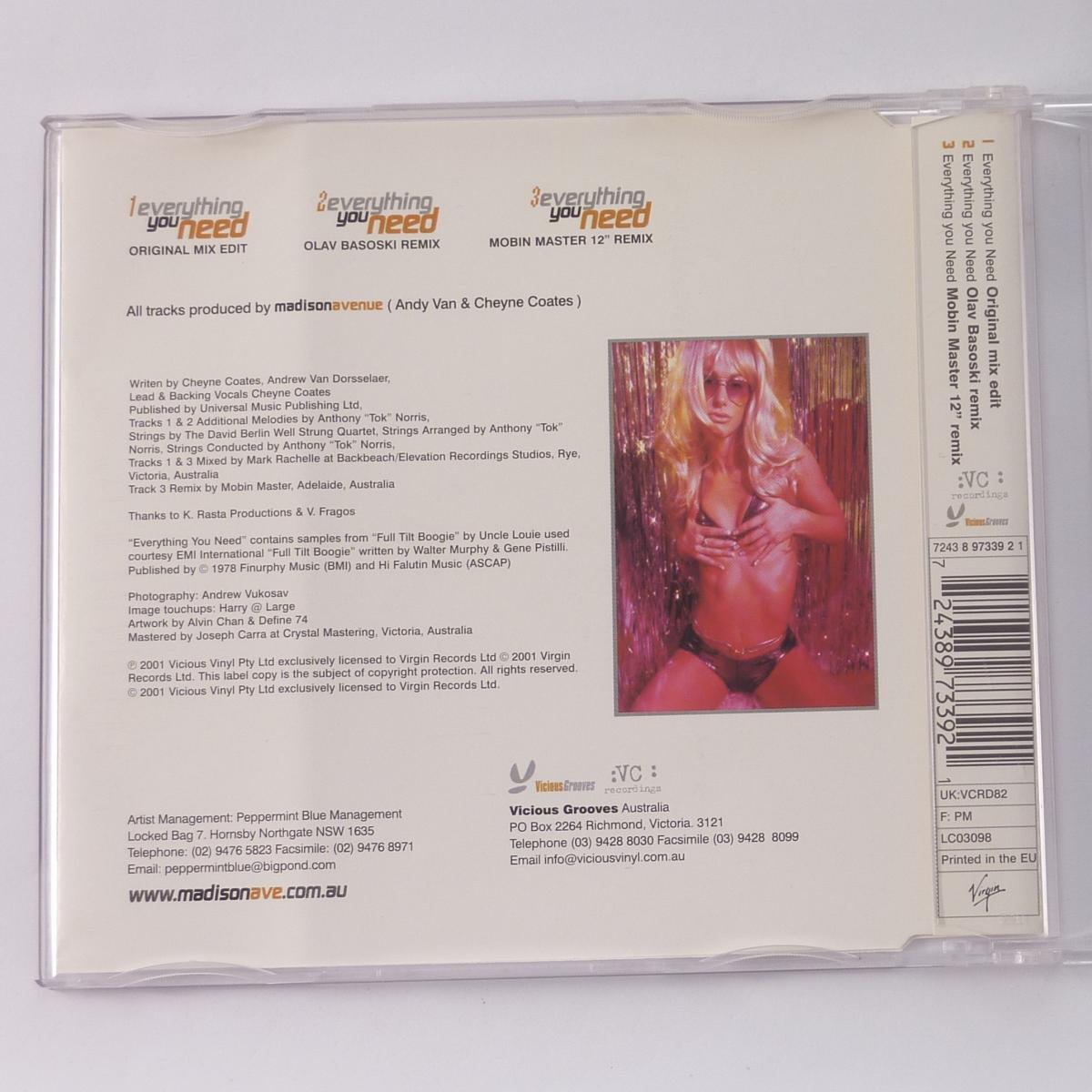 Madison Avenue Everything You Need CD Single