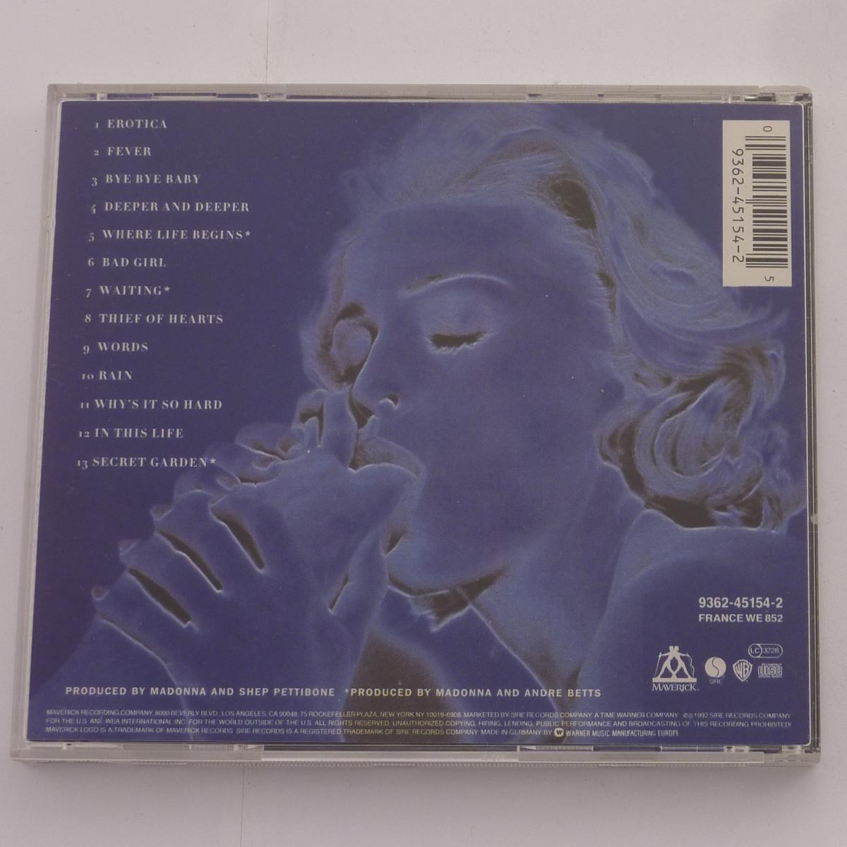 Madonna Erotica CD Album