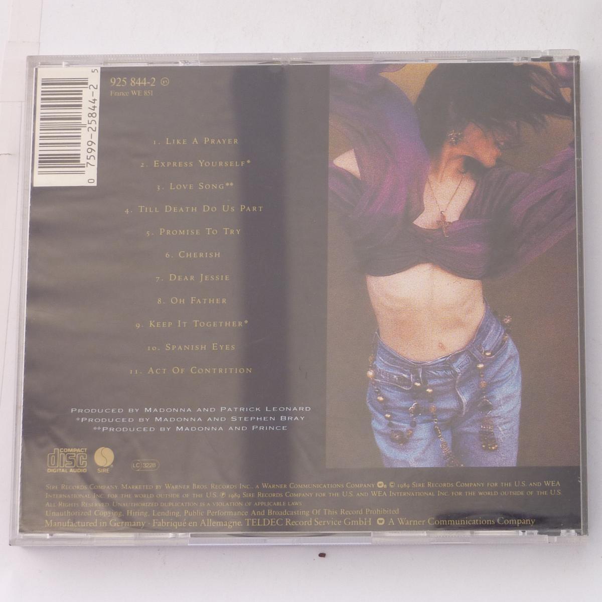 Madonna Like A Prayer CD Album