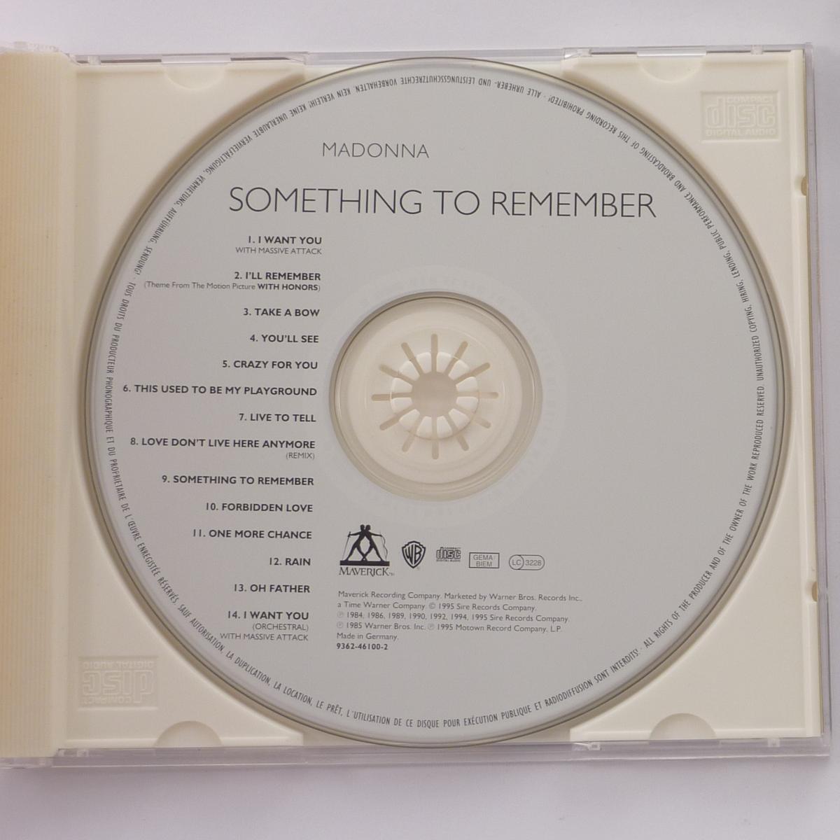 Madonna Something To Remember CD Compilation Floral Design Edition
