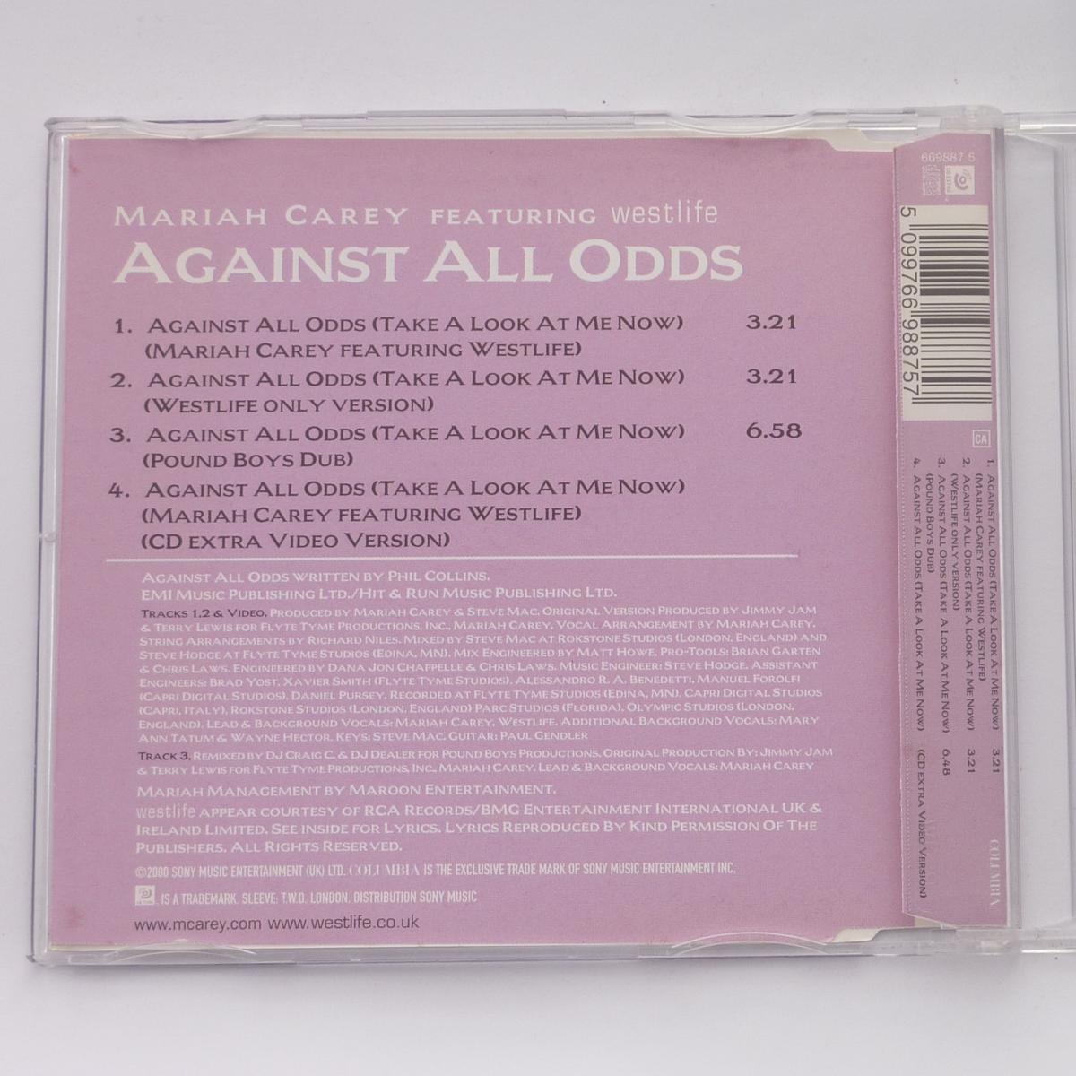 Mariah Carey Featuring Westlife Against All Odds (Take A Look At Me Now) CD Single Enhanced Limited Edition