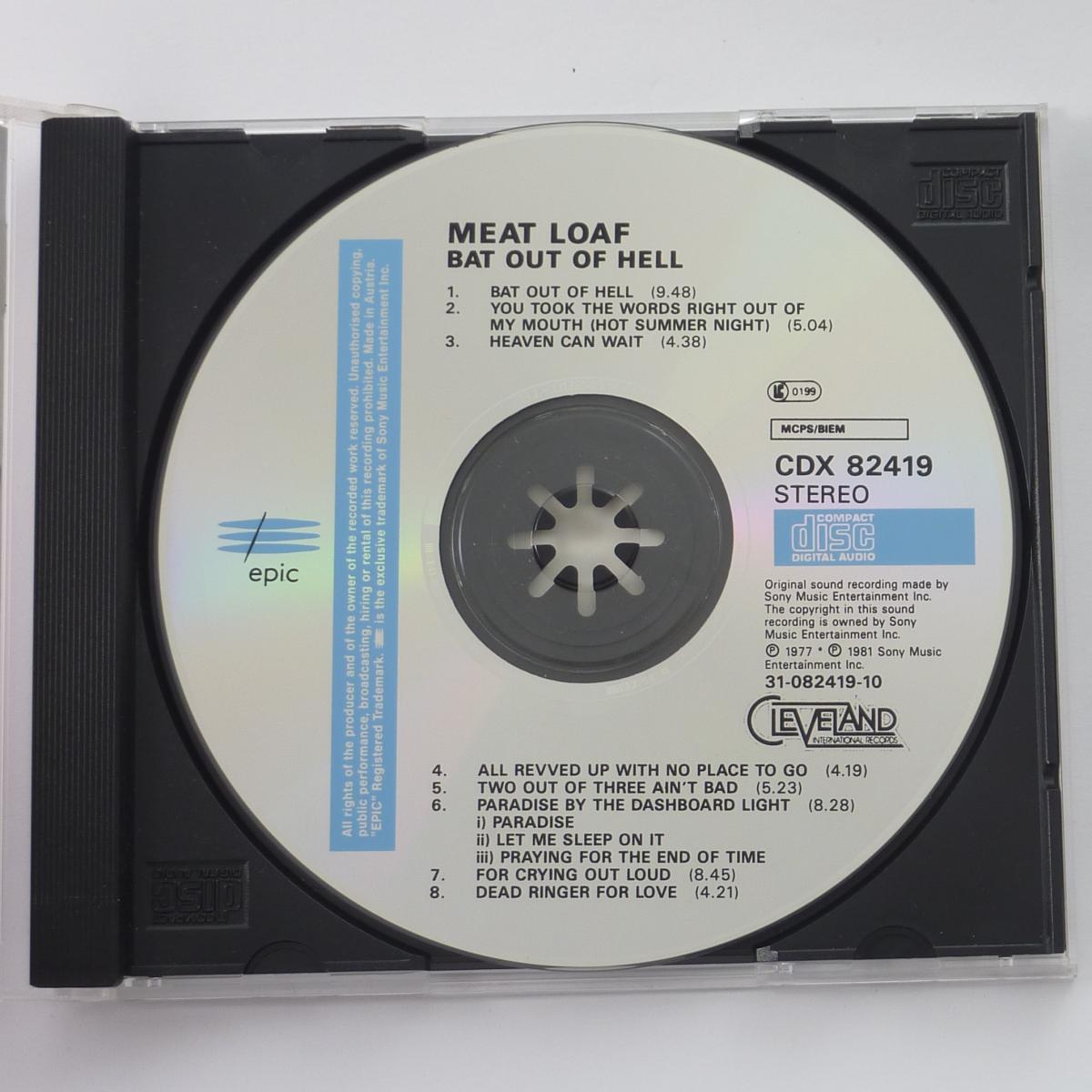 Meat Loaf Bat Out Of Hell: Re-Vamped CD Album Reissue