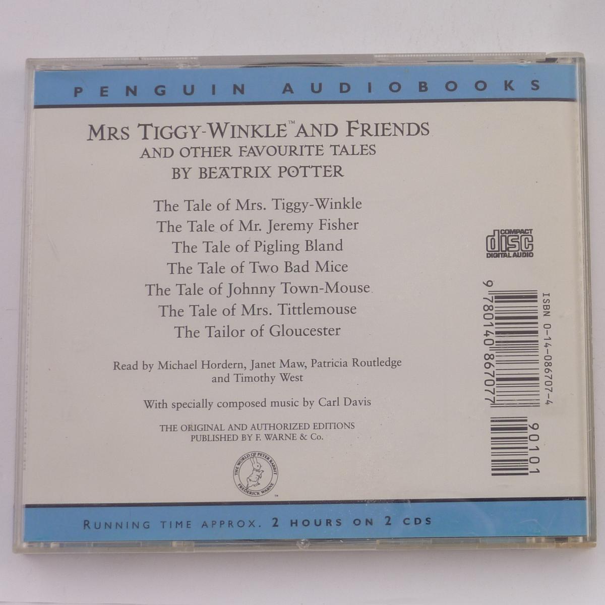 Michael Hordern, Janet Maw, Patricia Routledge, Timothy West Mrs. Tiggy-Winkle And Friends 2 CD Audiobook Story Album