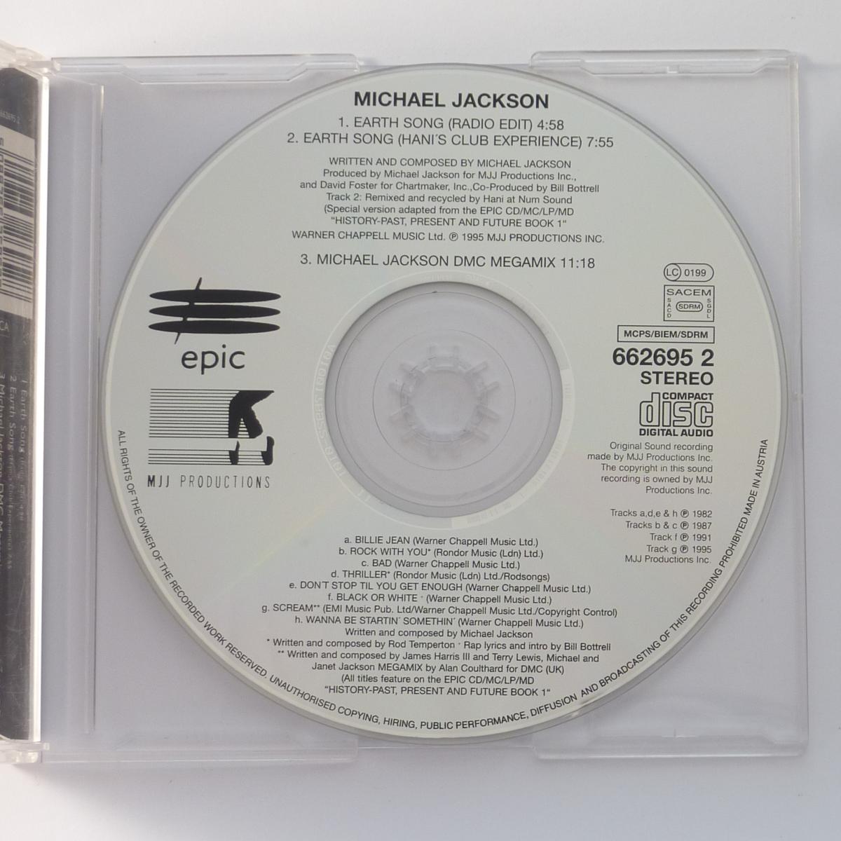 Michael Jackson Earth Song CD Single