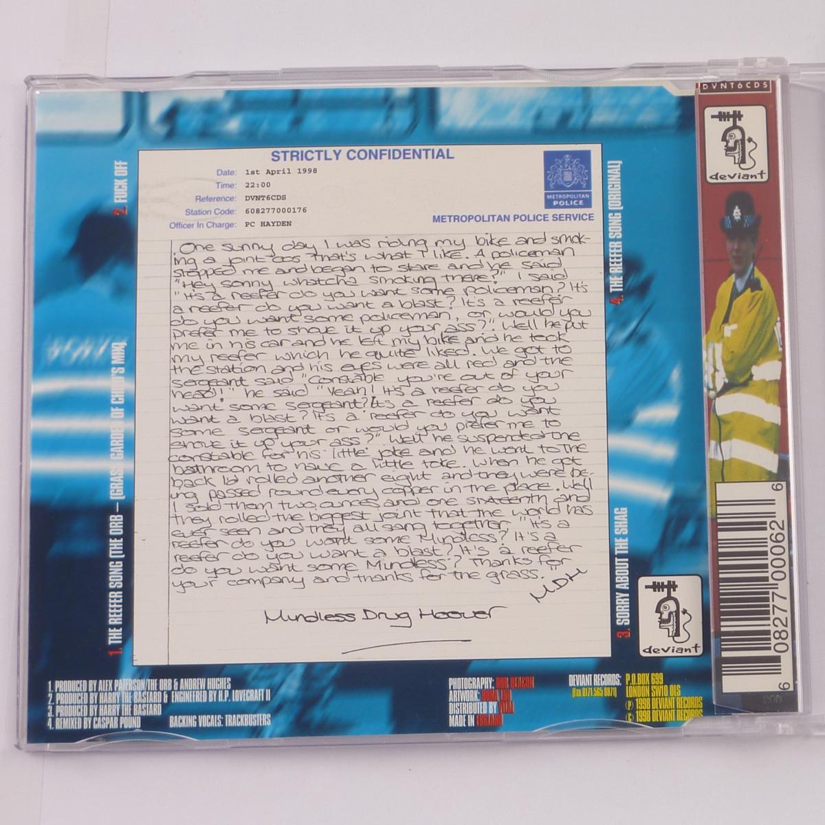 Mindless Drug Hoover The Reefer Song CD Maxi-Single