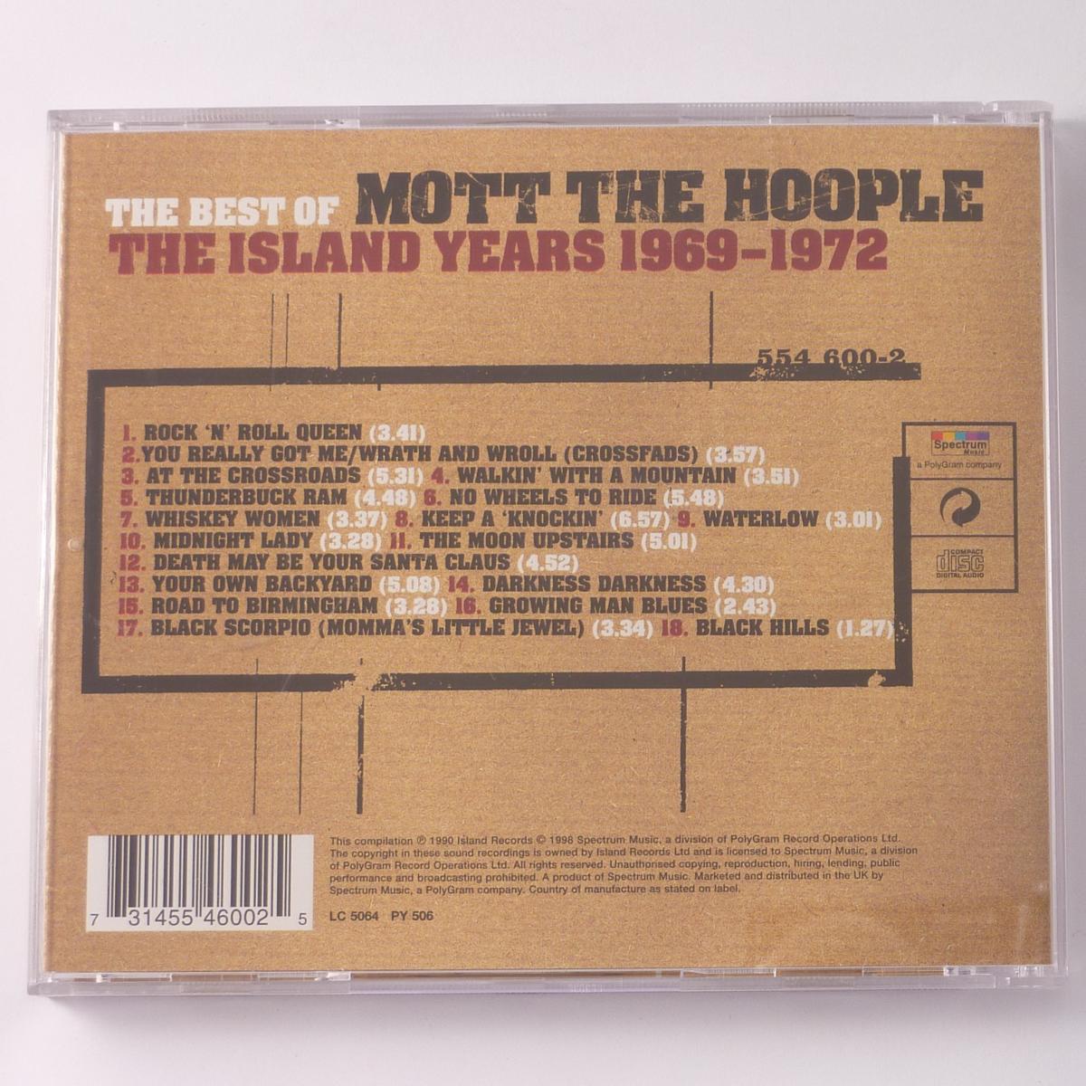 Mott The Hoople The Best Of The Island Years 1969 - 1972 CD Compilation Sony DADC Southwater Pressing