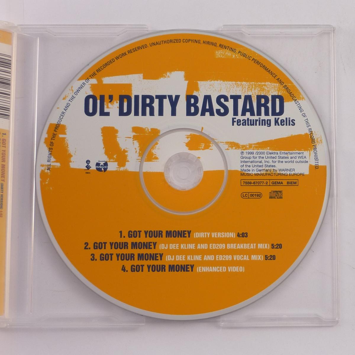 Ol' Dirty Bastard Featuring Kelis Got Your Money CD Single Enhanced