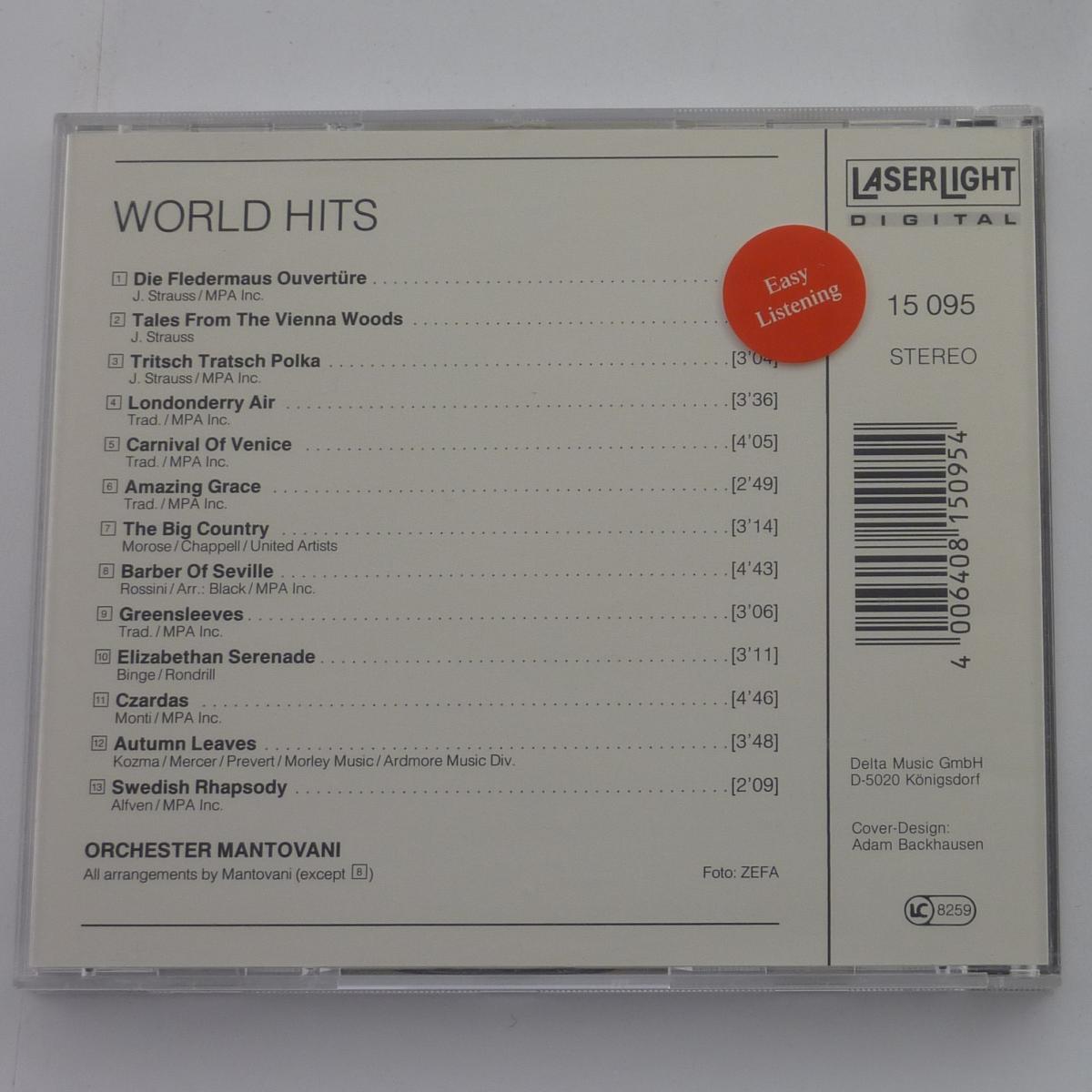 Orchester Mantovani World Hits CD Compilation