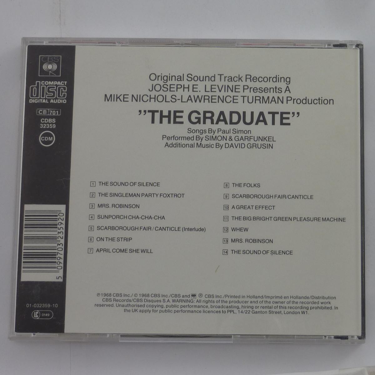 Paul Simon Songs Performed By Simon & Garfunkel Additional Music By David Grusin* The Graduate (Original Sound Track Recording) CD Album Reissue