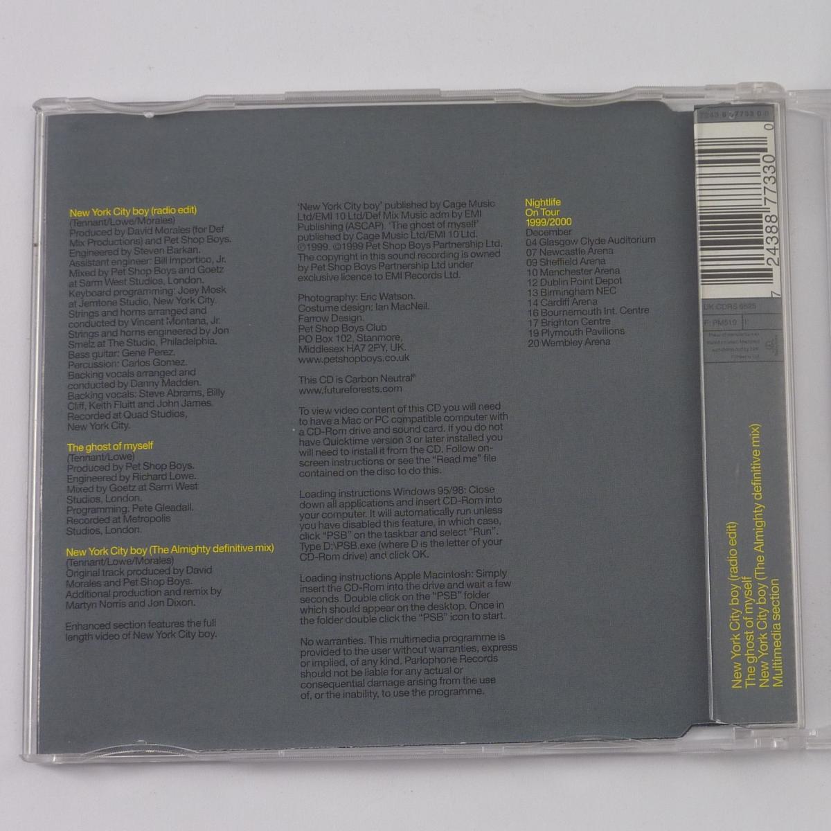 Pet Shop Boys New York City Boy CD Single Enhanced CD1