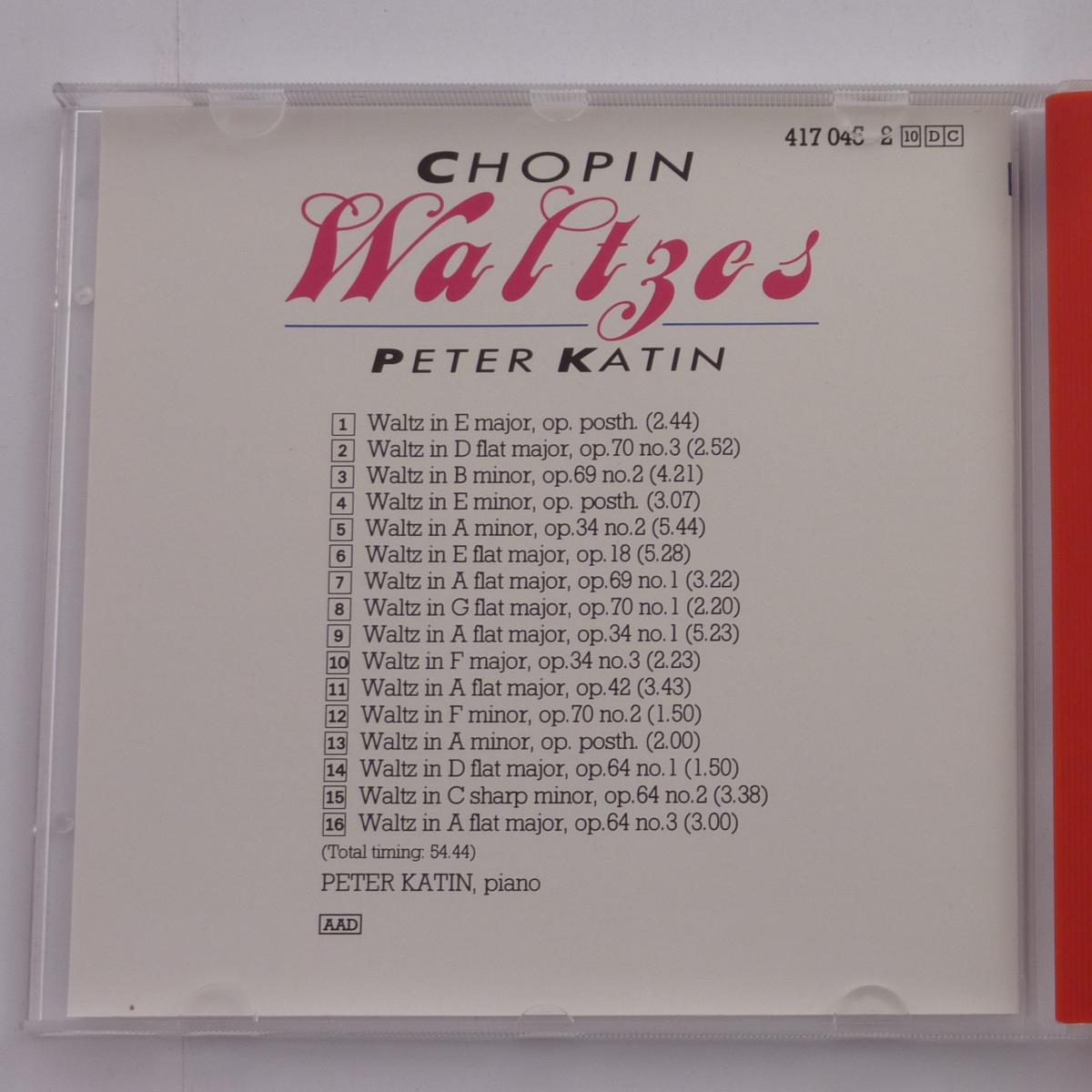 Peter Katin Chopin Waltzes CD Album Stereo