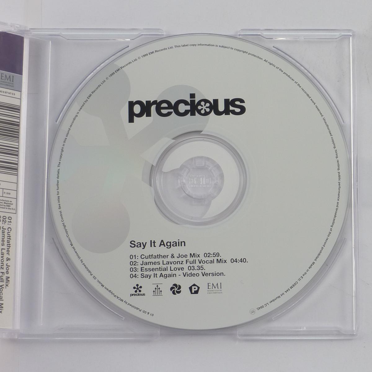 Precious Say It Again CD Single Enhanced