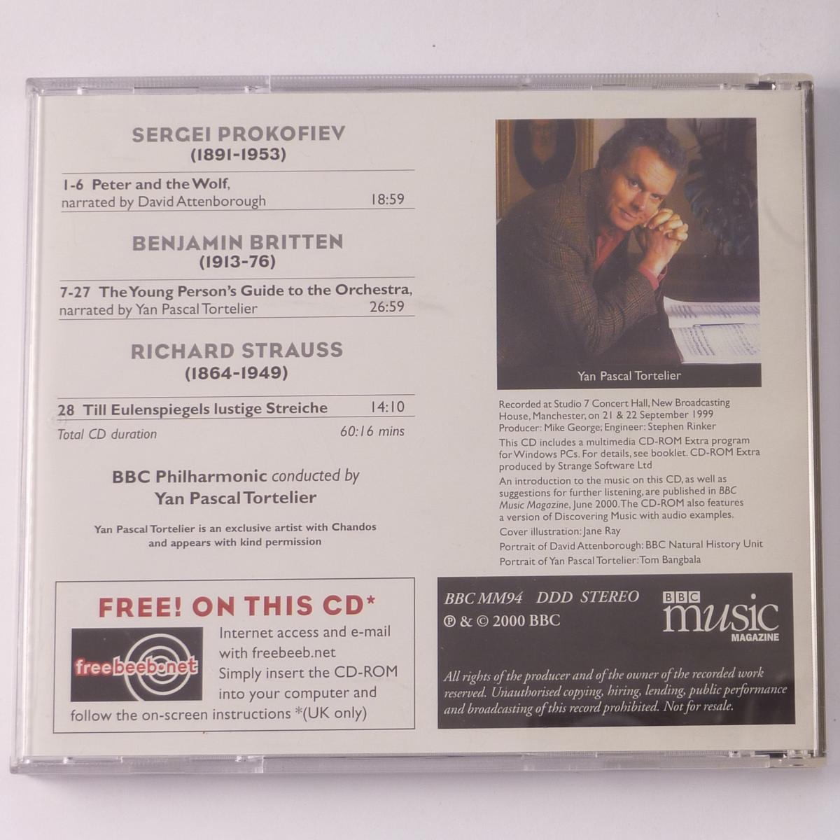 Prokofiev / Britten - David Attenborough, BBC Philharmonic / Tortelier Peter And The Wolf / Young Person's Guide To The Orchestra CD Enhanced