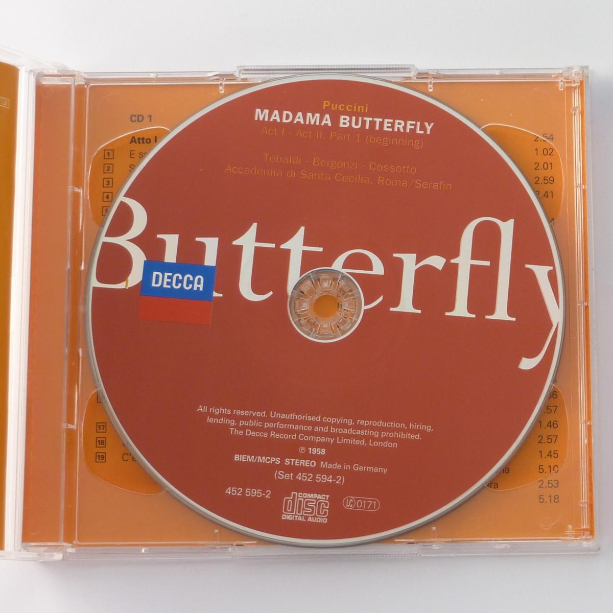 Puccini - Tebaldi, Bergonzi, Cossotto Madama Butterfly 2 × CD Album Reissue Remastered