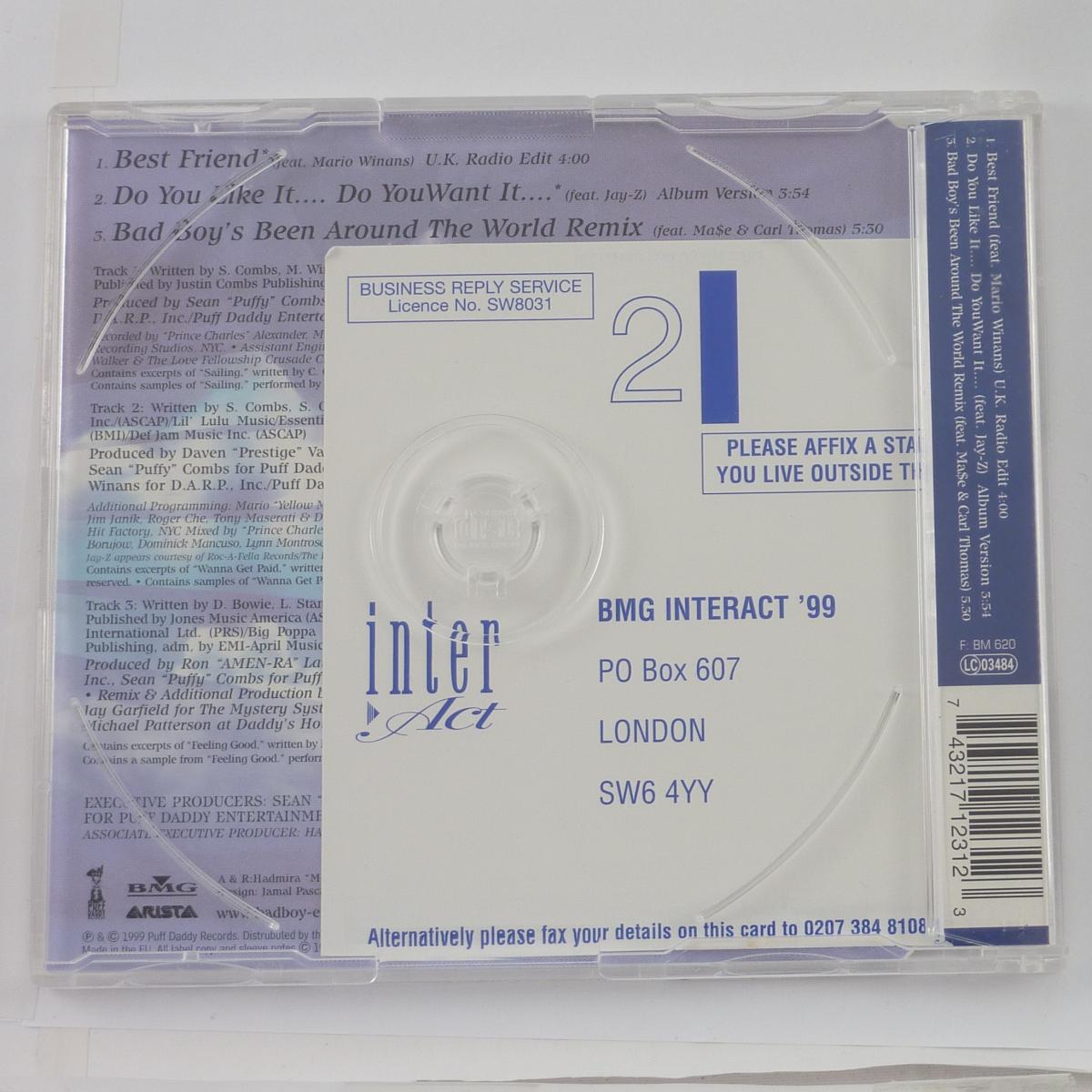 Puff Daddy Feat. Mario Winans Best Friend CD Single