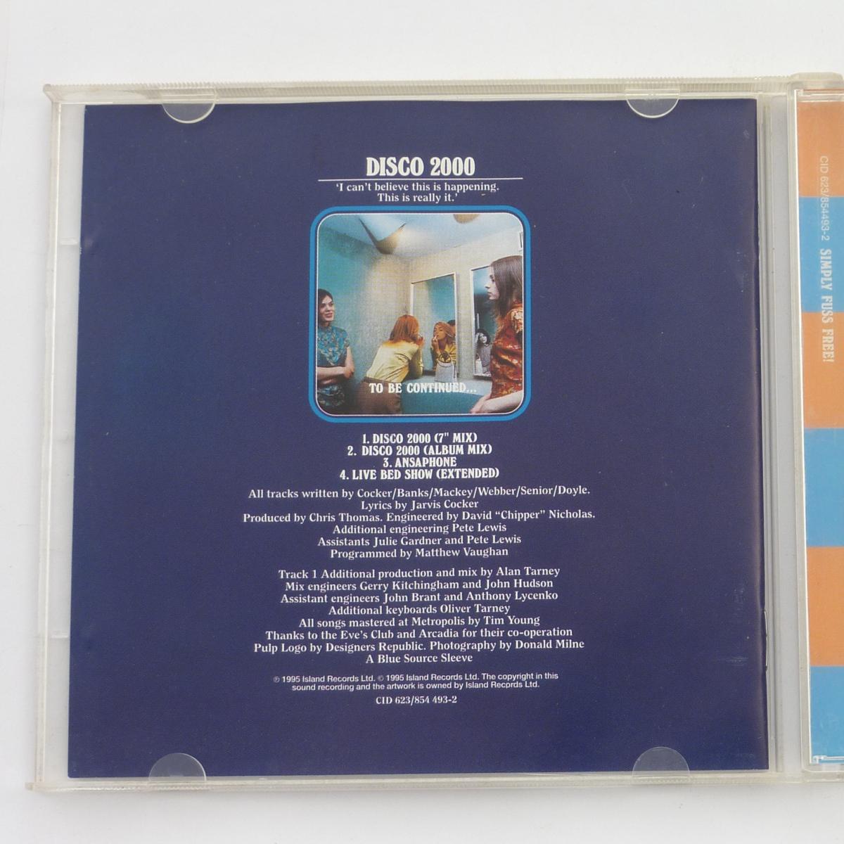 Pulp Disco 2000 CD Single CD1 Jewel Case