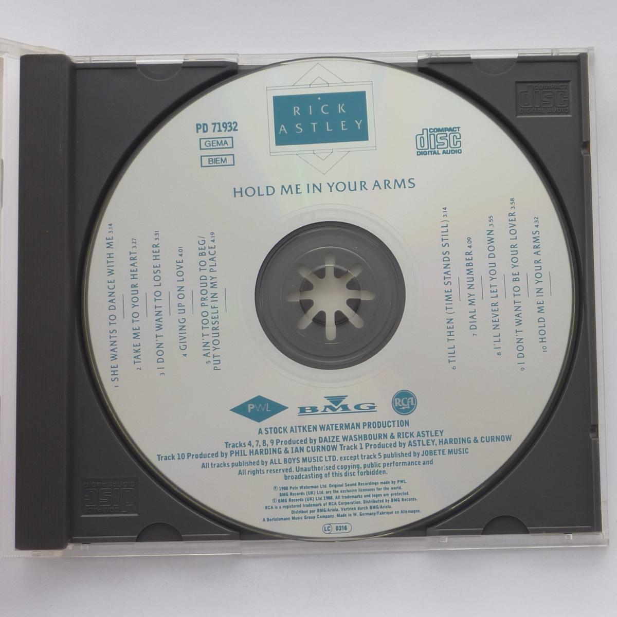 Rick Astley Hold Me In Your Arms CD Album