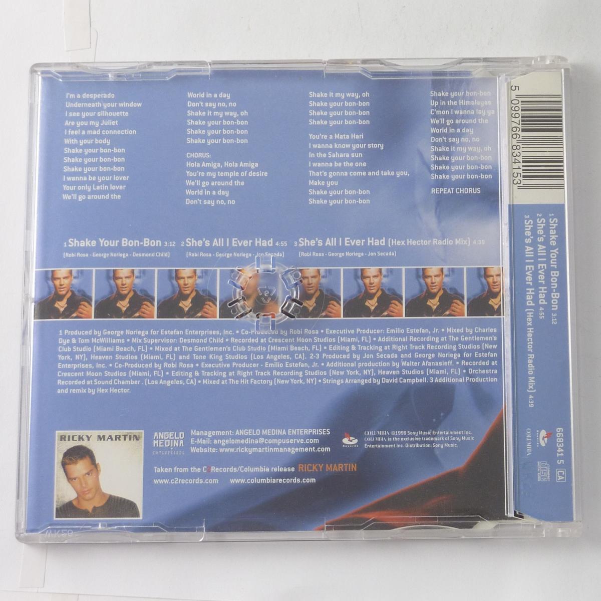 Ricky Martin Shake Your Bon-Bon CD Single Limited Edition