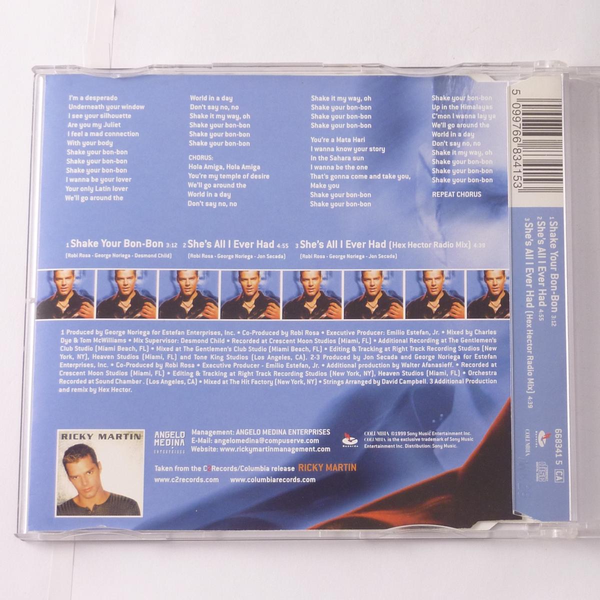 Ricky Martin Shake Your Bon-Bon CD Single Limited Edition