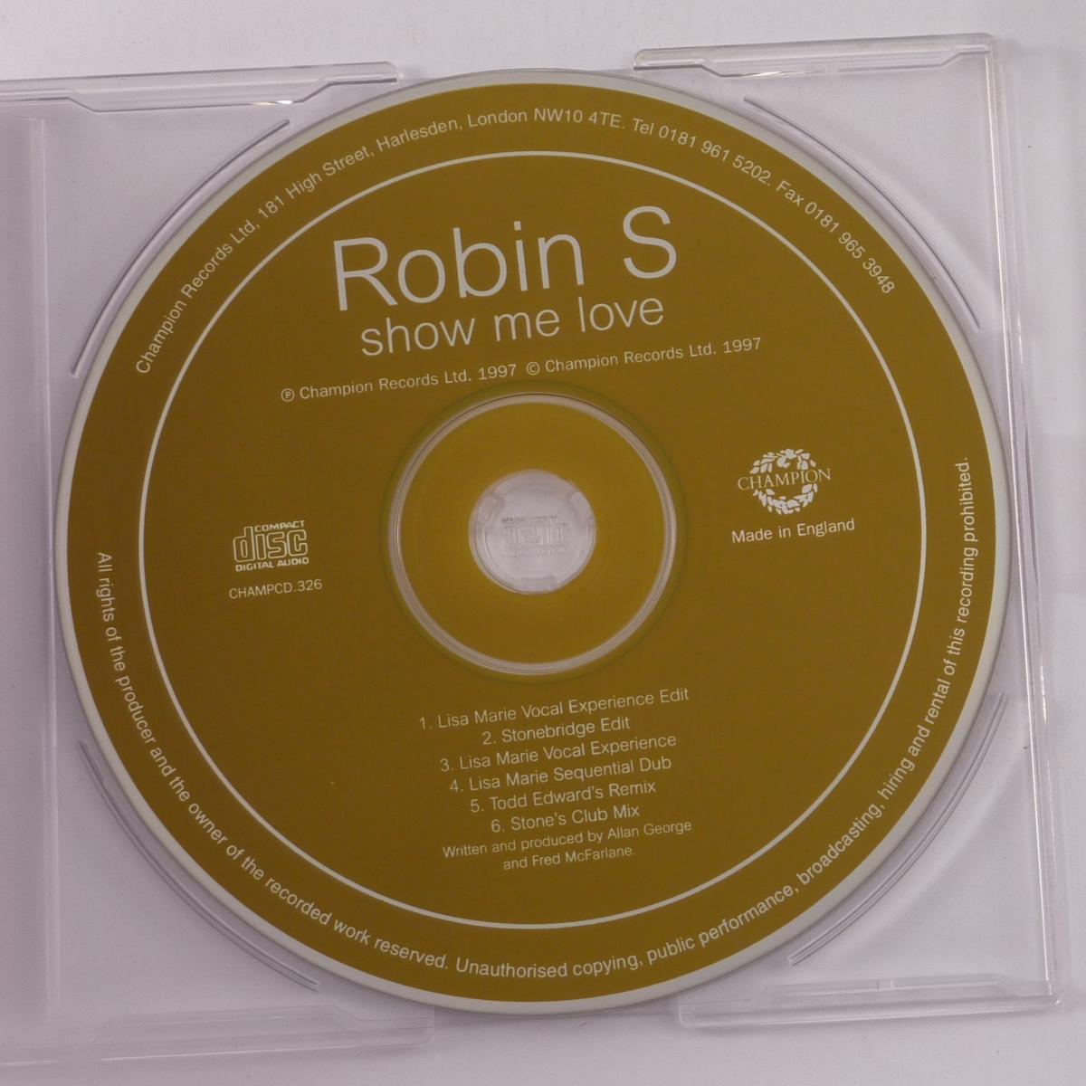 Robin S Show Me Love CD Single