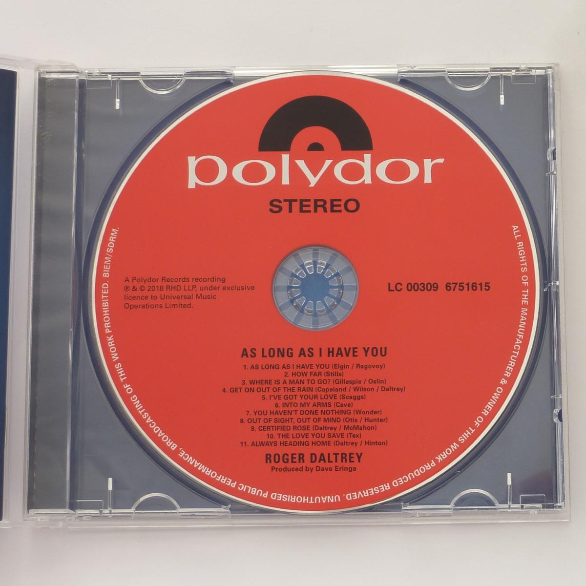 Roger Daltrey As Long As I Have You CD Album Stereo