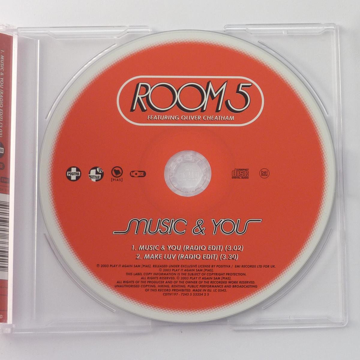 Room 5 Featuring Oliver Cheatham Music & You CD Single