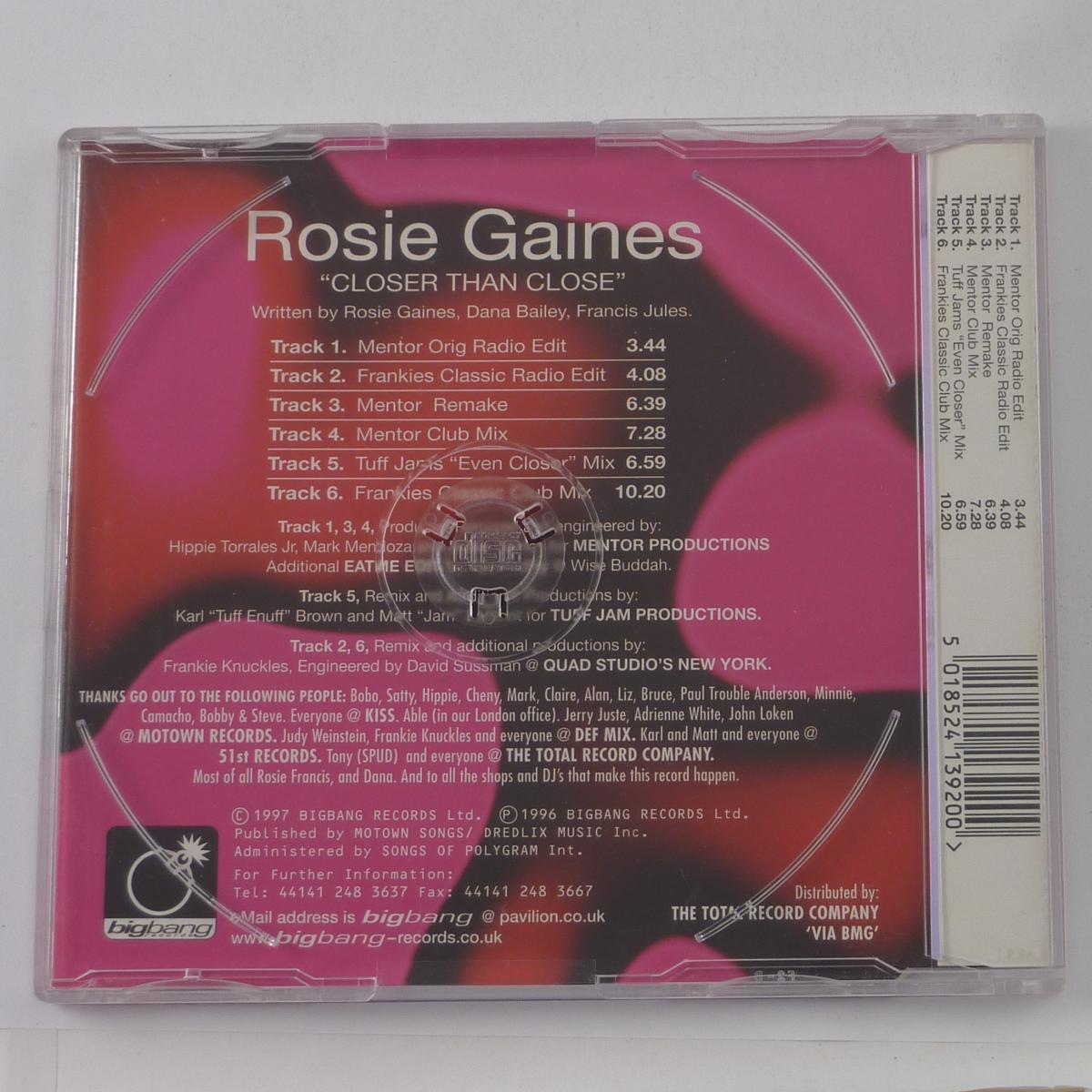 Rosie Gaines Closer Than Close CD Single