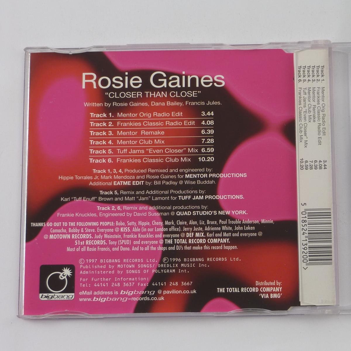 Rosie Gaines Closer Than Close CD Single