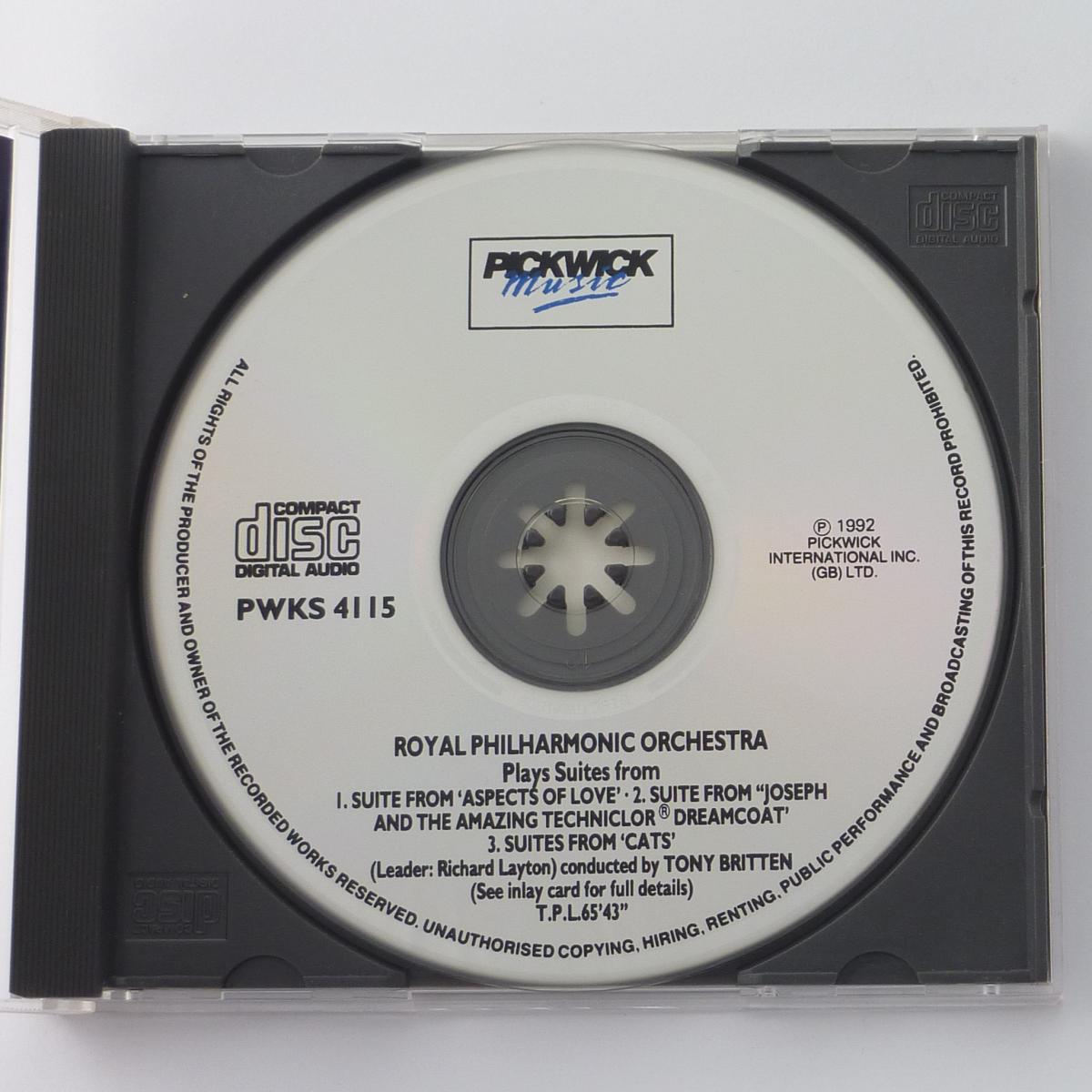 Royal Philharmonic Orchestra, Tony Britten, Andrew Lloyd Webber Plays Suites From "Aspects Of Love", "Joseph And The Amazing Technicolor Dreamcoat" & "Cats" CD