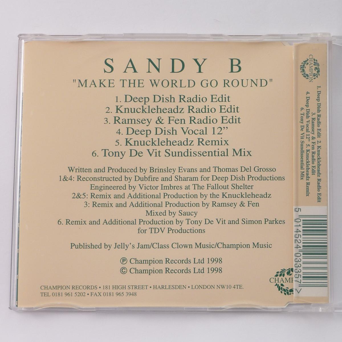 Sandy B Make The World Go Round CD Single